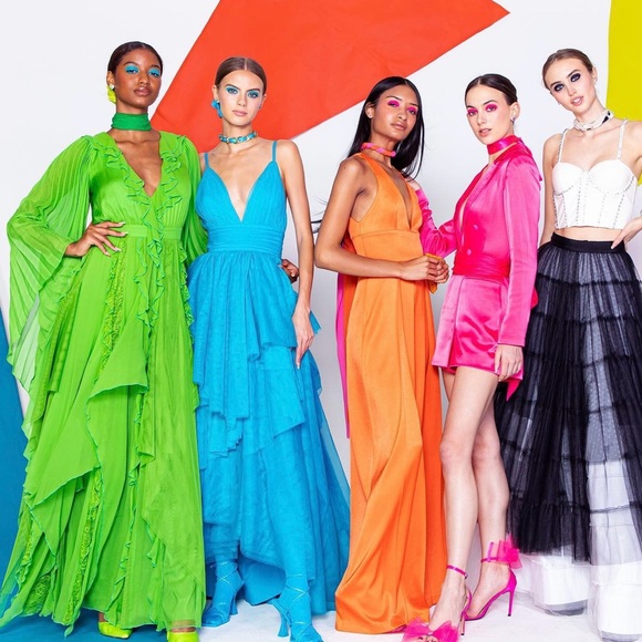 Alice + Olivia Turquoise Tiered Tulle Gown Size 6 Sleeveless Blue Ballgown NWT - Picture 13 of 16